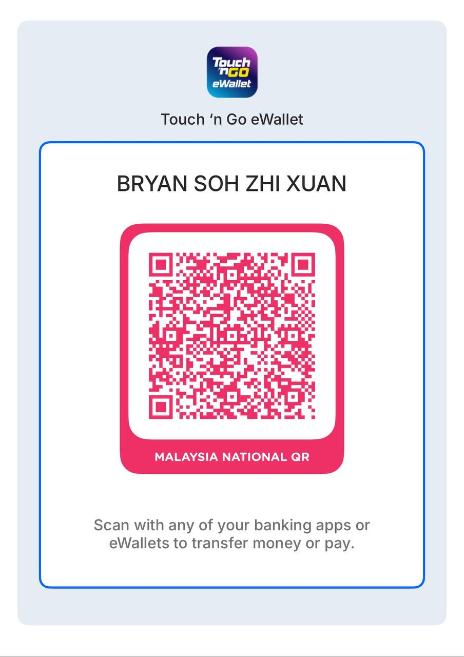 TnG DuitNow receiving QR for BRYAN SOH ZHI XUAN